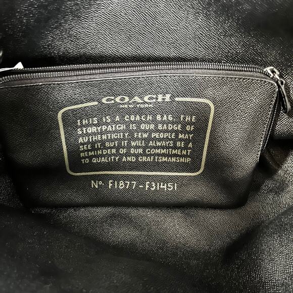 Coach Camo Large City Tote Bag Reversible Black Interior Pebble Leather Wristlet - Picture 4 of 9